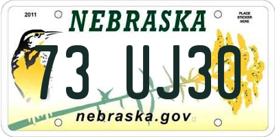 NE license plate 73UJ30