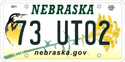 NE license plate 73UT02