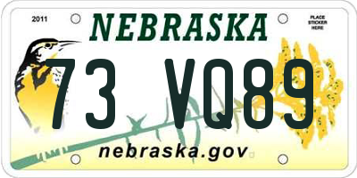 NE license plate 73VQ89