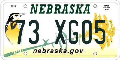 NE license plate 73XG05