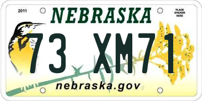 NE license plate 73XM71