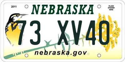 NE license plate 73XV40