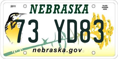 NE license plate 73YD83