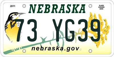NE license plate 73YG39