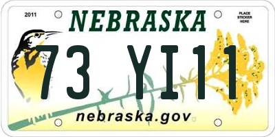 NE license plate 73YI11