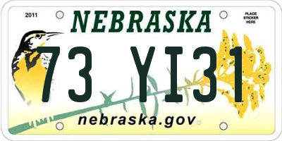 NE license plate 73YI31