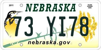 NE license plate 73YI78