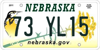 NE license plate 73YL15