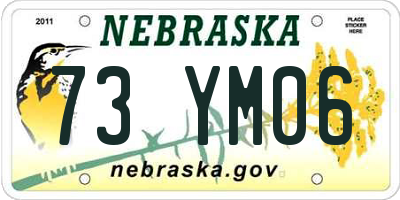 NE license plate 73YM06