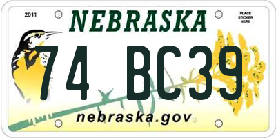 NE license plate 74BC39