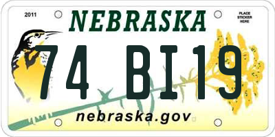 NE license plate 74BI19