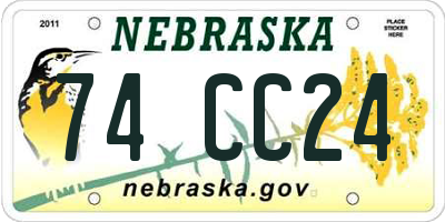 NE license plate 74CC24