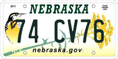 NE license plate 74CV76