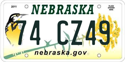 NE license plate 74CZ49