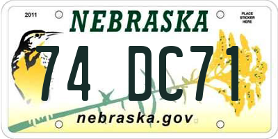 NE license plate 74DC71