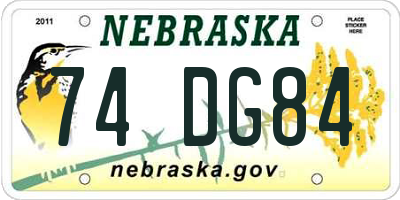 NE license plate 74DG84