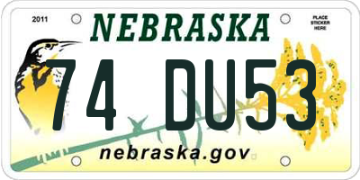 NE license plate 74DU53