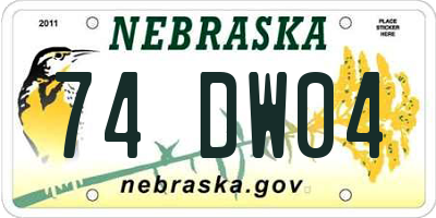 NE license plate 74DW04
