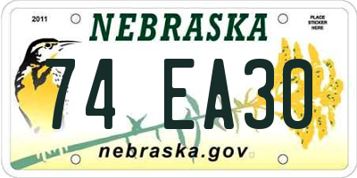 NE license plate 74EA30