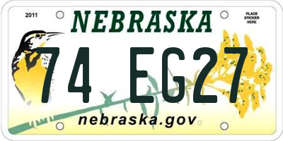 NE license plate 74EG27
