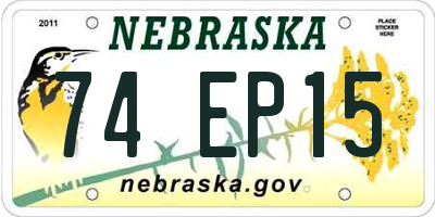 NE license plate 74EP15