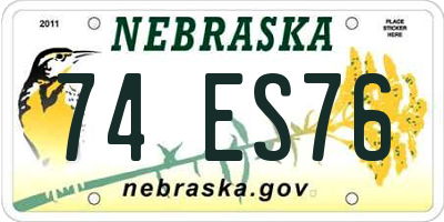 NE license plate 74ES76