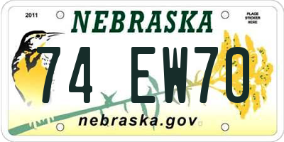 NE license plate 74EW70