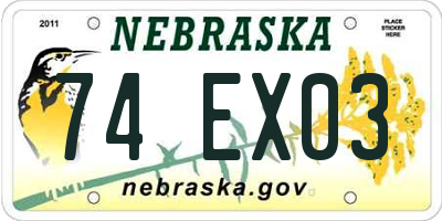 NE license plate 74EX03