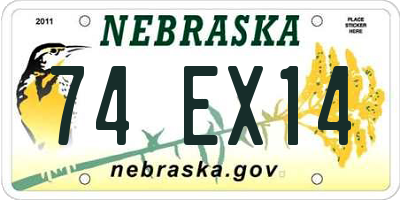 NE license plate 74EX14