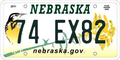 NE license plate 74EX82