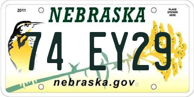 NE license plate 74EY29