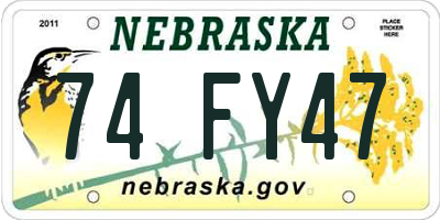 NE license plate 74FY47