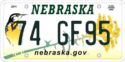 NE license plate 74GF95