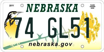NE license plate 74GL51