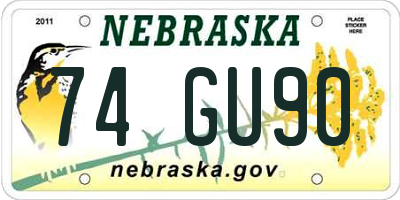 NE license plate 74GU90