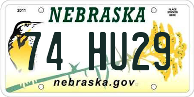 NE license plate 74HU29