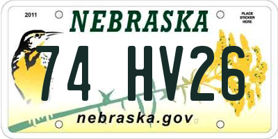 NE license plate 74HV26