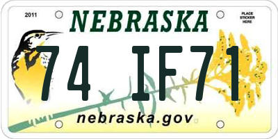 NE license plate 74IF71