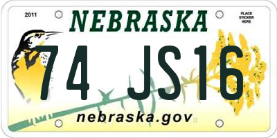 NE license plate 74JS16