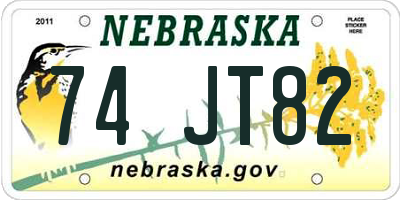 NE license plate 74JT82