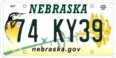 NE license plate 74KY39