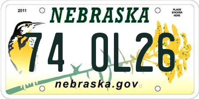 NE license plate 74OL26