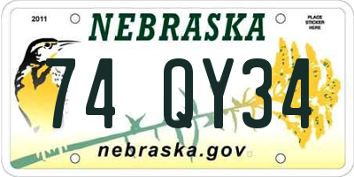 NE license plate 74QY34