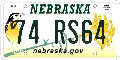 NE license plate 74RS64