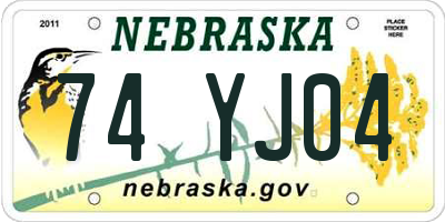 NE license plate 74YJ04