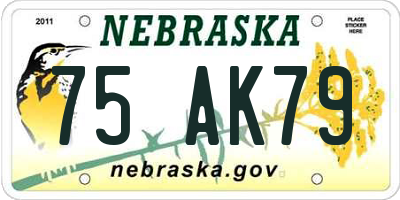 NE license plate 75AK79