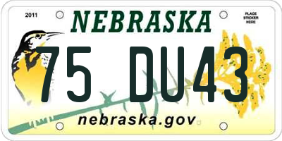 NE license plate 75DU43
