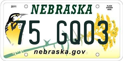 NE license plate 75GQ03