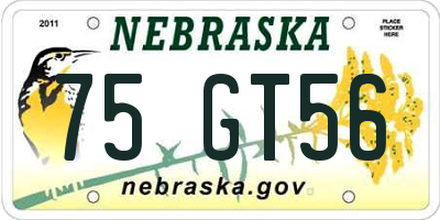 NE license plate 75GT56