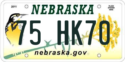 NE license plate 75HK70
